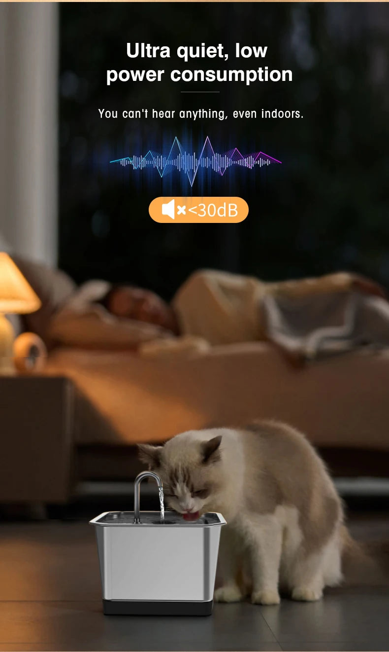 Smart Cat Water Fountain 4L - Wireless Dual Radar Stainless Steel Dispenser - Deribla Store