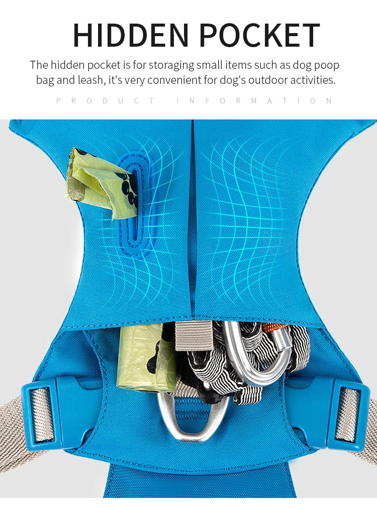 No-Pull Dog Harness - Reflective Nylon with Pocket & Adjustable Fit - Deribla Store