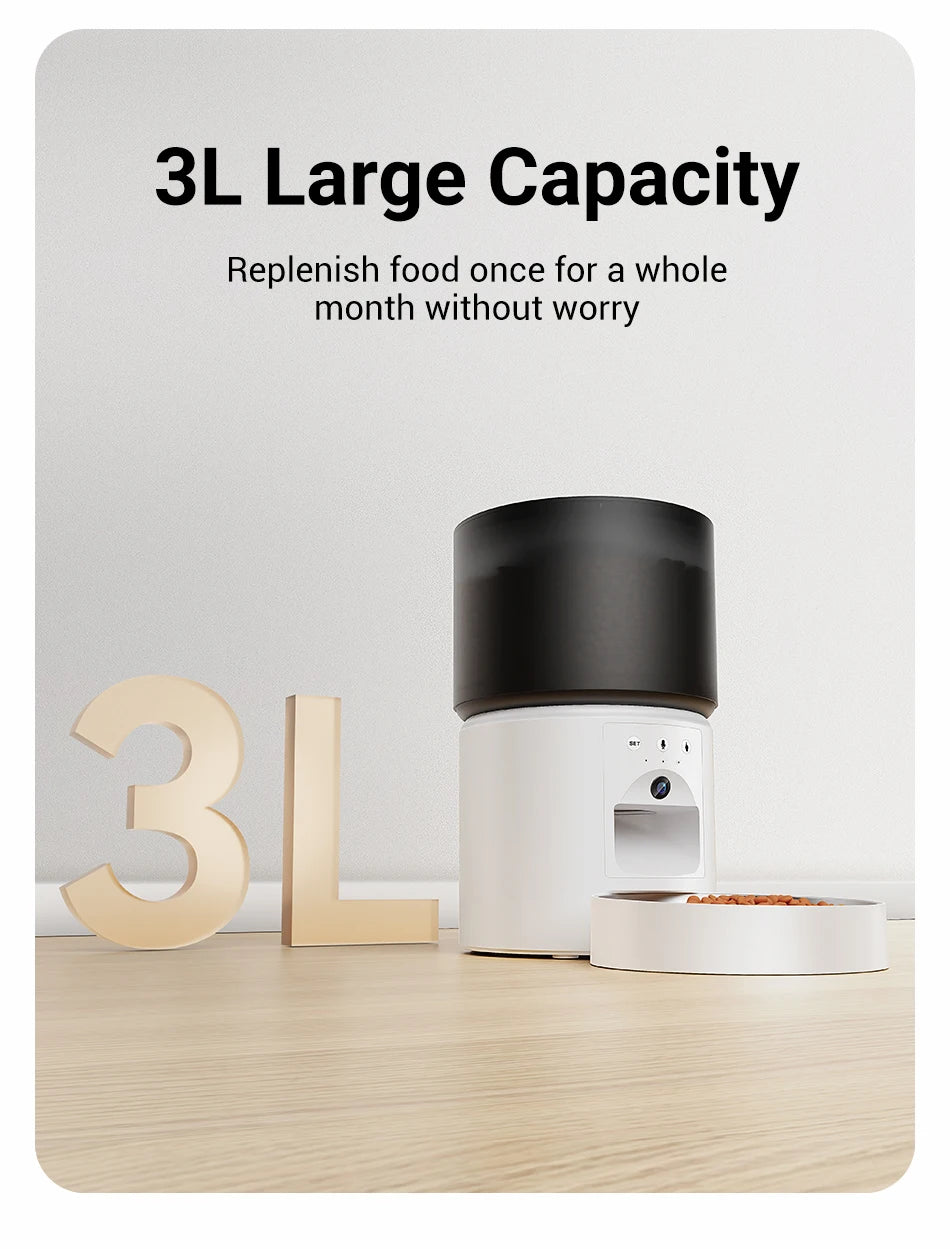 Smart Automatic Pet Feeder with HD Camera - WiFi App Control Food Dispenser for Cats & Dogs - Deribla Store