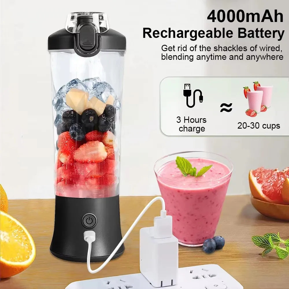 Mini Portable Blender - USB Rechargeable Electric Juicer for Smoothies & Fresh Juice (380ml) - Deribla Store