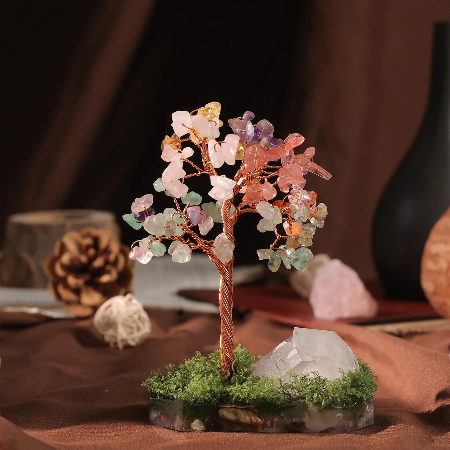 Crystal Money Tree Crystal Stone Rainbow Natural Gem Sitting Floor