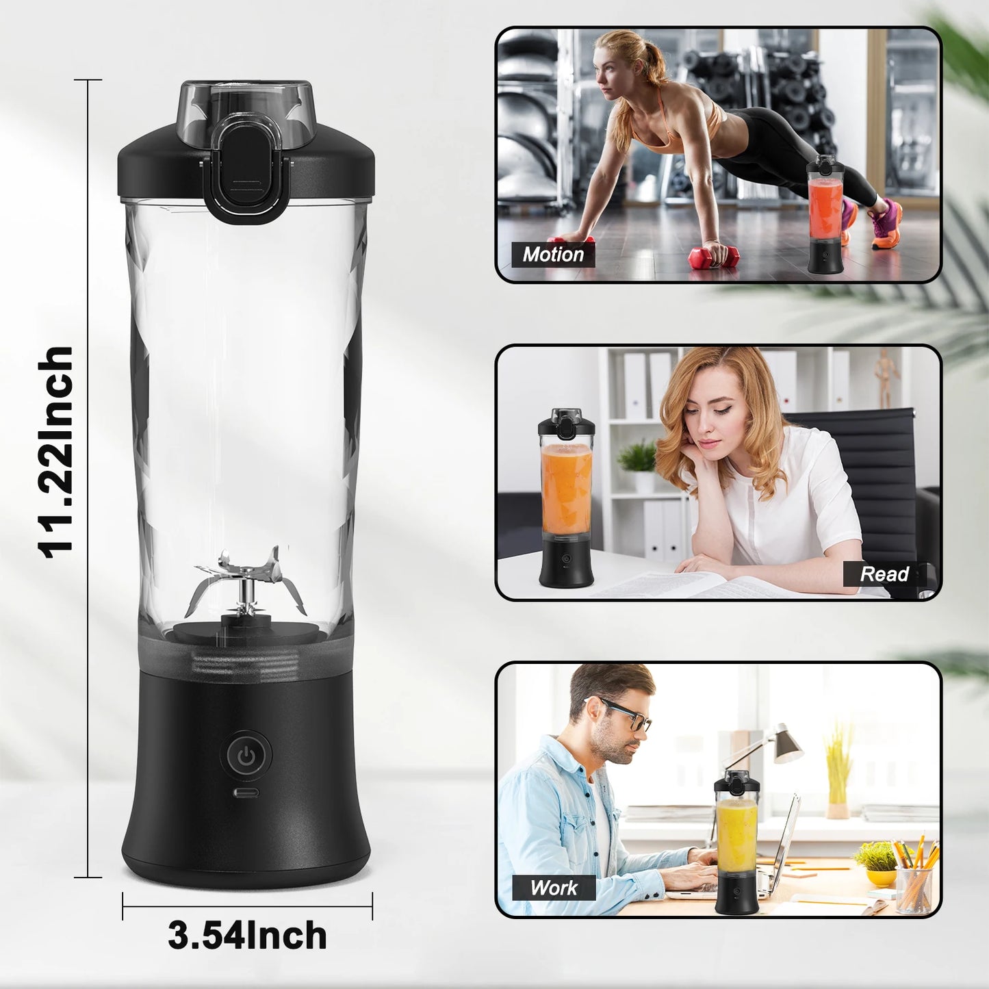 Mini Portable Blender - USB Rechargeable Electric Juicer for Smoothies & Fresh Juice (380ml) - Deribla Store