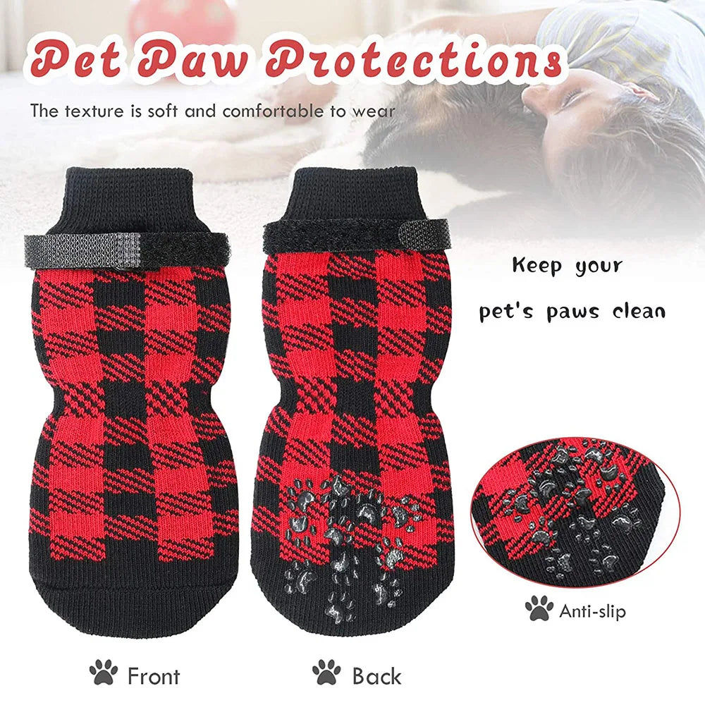 Dog Socks Anti-Slip - Soft Knitted Paw Protector for Indoor Wear - Deribla Store
