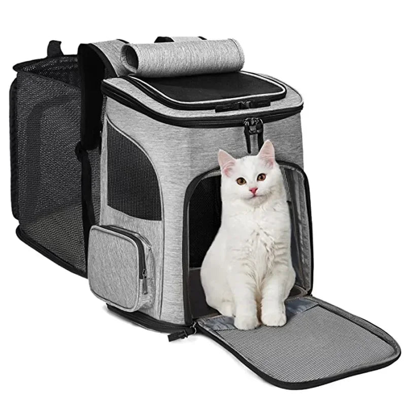 Expandable Pet Carrier Backpack - Large Capacity Breathable Travel Bag for Cats & Dogs - Deribla Store