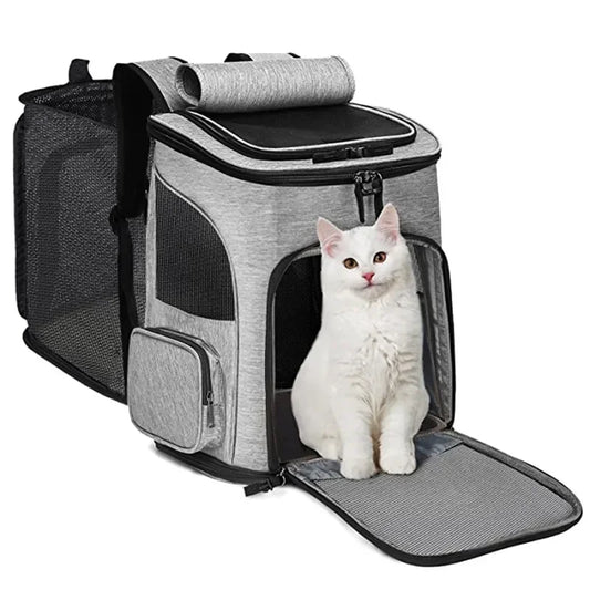 Expandable Pet Carrier Backpack - Large Capacity Breathable Travel Bag for Cats & Dogs - Deribla Store