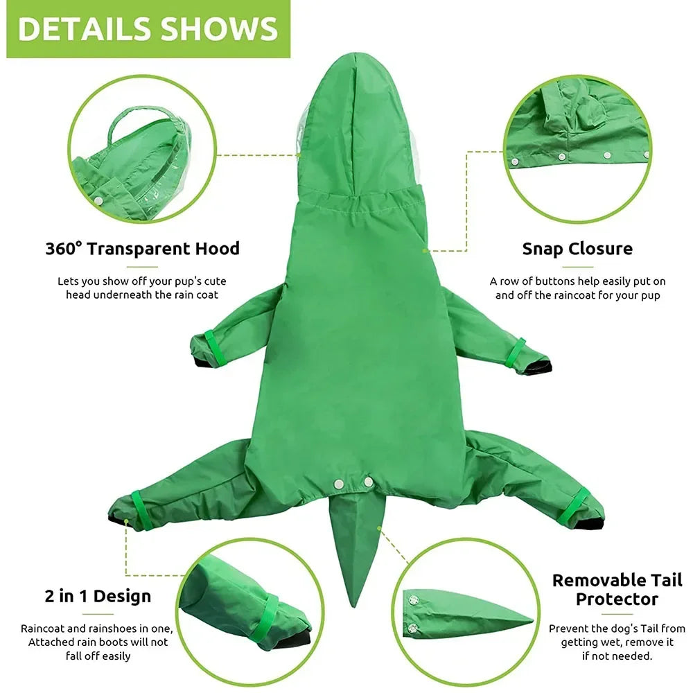 Pet Dog Raincoat - Waterproof Jumpsuit Overalls for Small Dogs & Puppies - Deribla Store