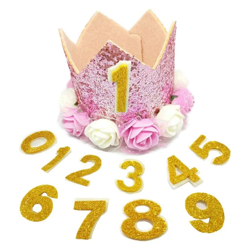 Dog Cat Birthday Crown Hat & Bow Tie Set - Reusable Party Headband with Numbers 0-9 - Deribla Store