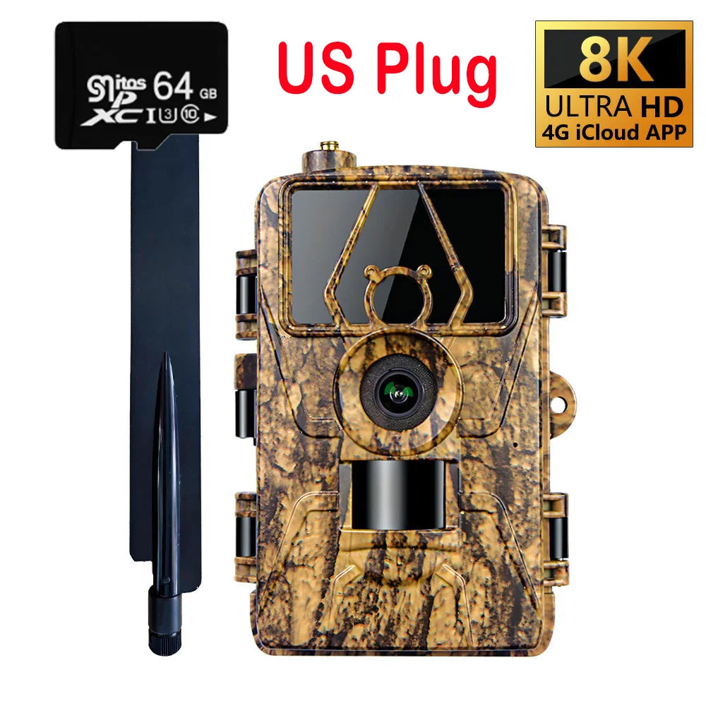 Trail Camera 60MP 8K 4G LTE - Night Vision Hunting Camera