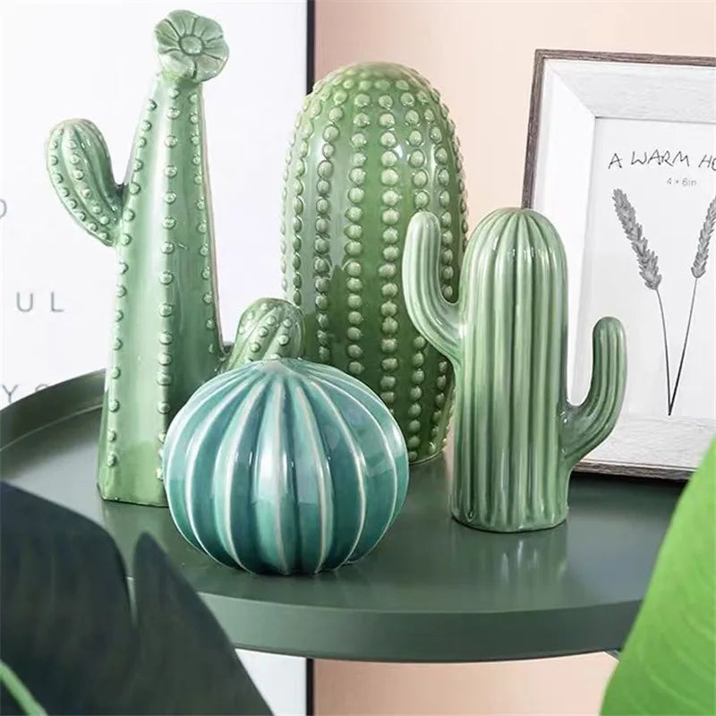 Nordic Ceramic Handicrafts Simulation Cactus Ornaments Art Decorative