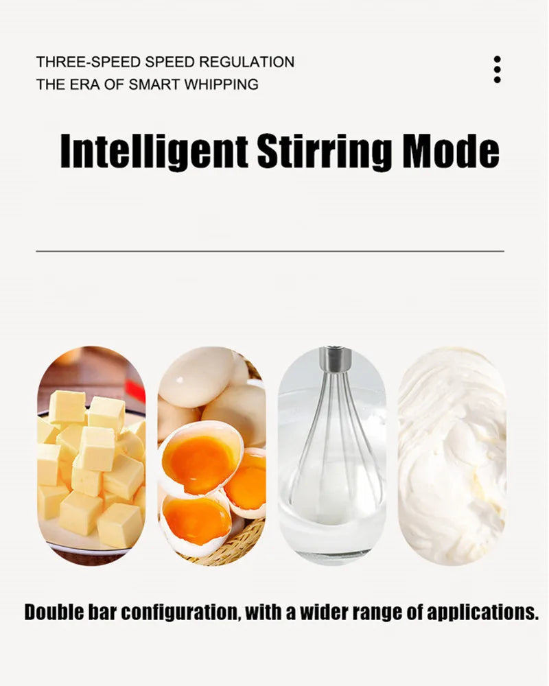 Electric Hand Mixer - 5-Speed Portable Egg Beater with Milk Frother & Dough Hooks - Deribla Store