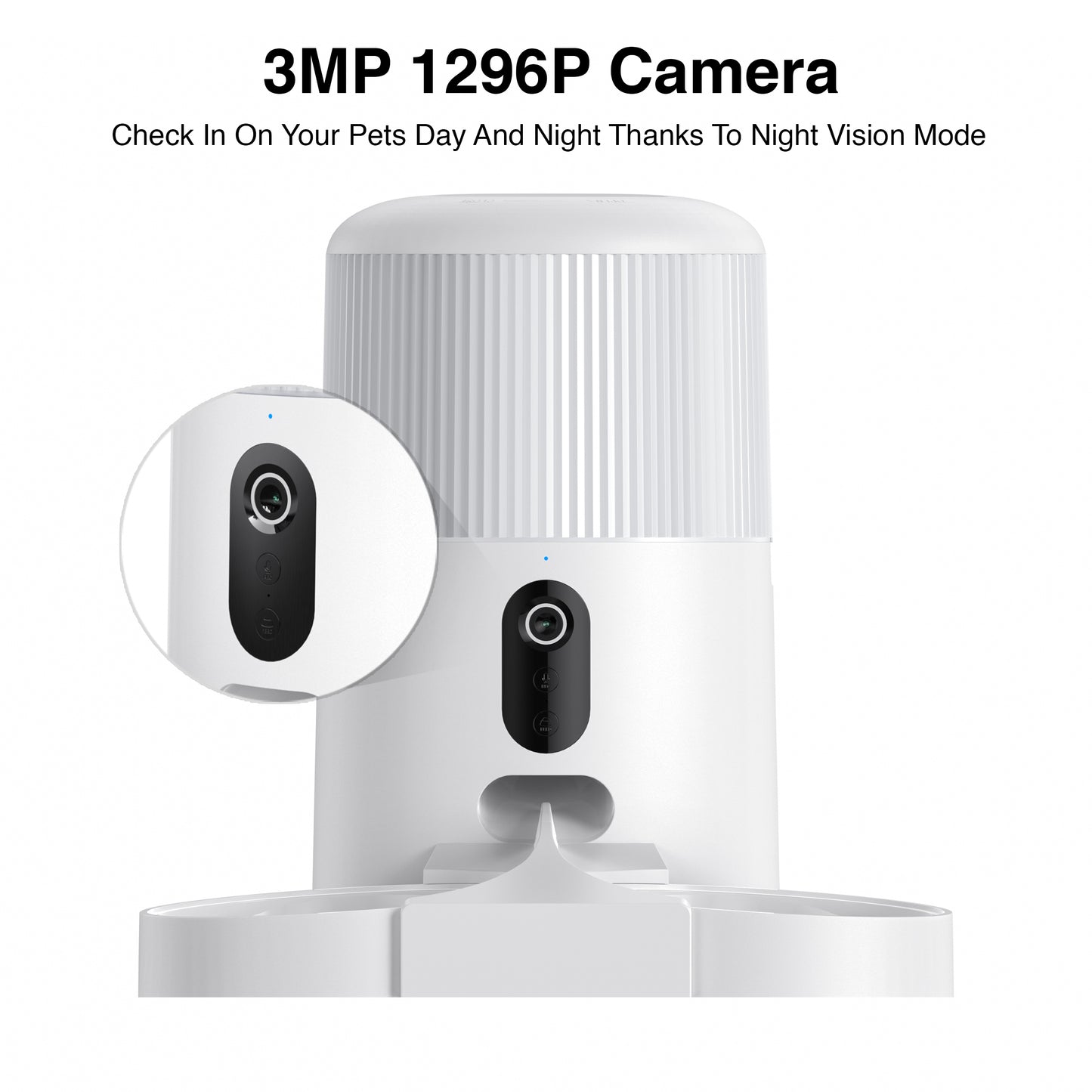 Purechew Sight Double Automatic Pet Feeder HD Camera Feeder with Double Bowls for Cats and Dogs