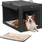 Portable Dog Crate, Soft Dog Crate - 24 Inch Easy Set-Up, Light, Sturdy, Comfy inside with Thicken Mat, Collapsible Crate for Home and Travel Black