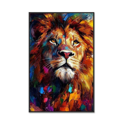 Abstract Animal Canvas Handmade Oil Painting Colorful Lion Painting Modern Stylish Animals Wall Art Home Living Room Decor - Deribla Store