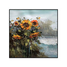 Abstract Countryside Oil Painting Hand Painted Rural Landscape With Sunflower Flowers Canvas Wall Art For Home Dining Room Decor - Deribla Store