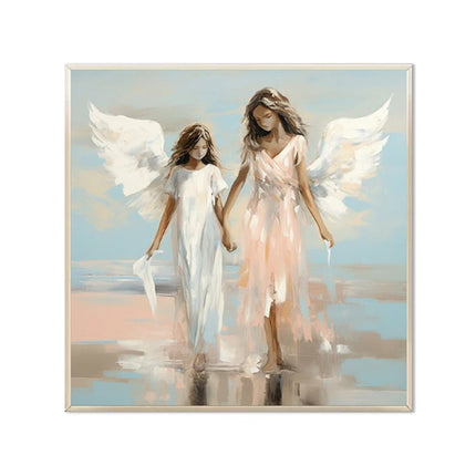 Angel Sisters Walking On Water Oil Painting On Canvas Handmade Modern Abstract Wall Art Pictures Religious Home Room Decor - Deribla Store