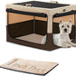 Portable Dog Crate, Soft Dog Crate - 24 Inch Easy Set-Up, Light, Sturdy, Comfy inside with Thicken Mat, Collapsible Crate for Home and Travel Black