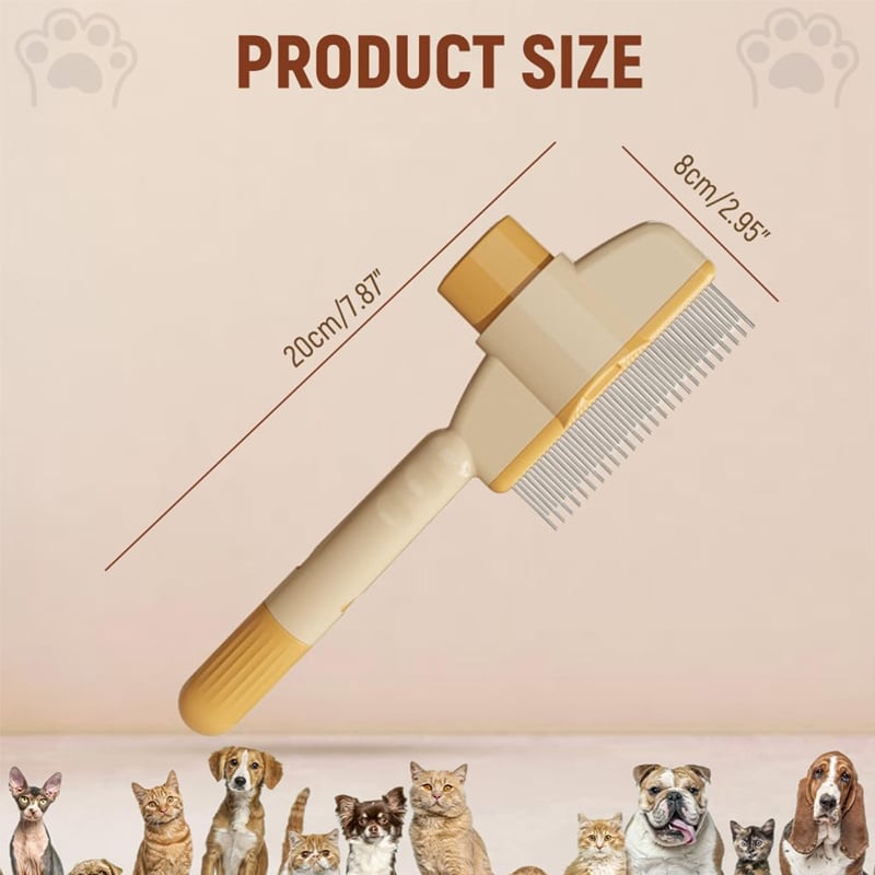 Self-Cleaning Pet Flea Comb - Washable Grooming Brush for Knot & Hair Removal - Deribla Store