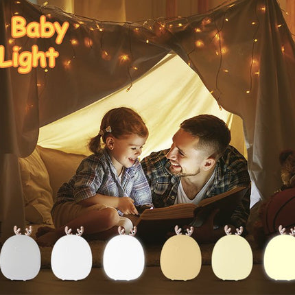 Baby Feeding, Adjustable, Creative, Rabbit, Elk Light, Silicone Light, Touch Light, Clap Light, Small Electric Light, Ambient Light, Night Light - Deribla Store