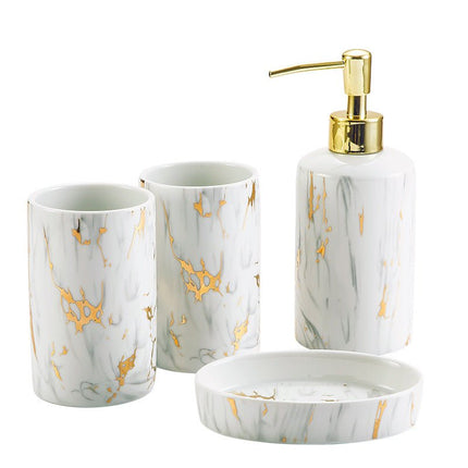Bathroom Marble Bathroom Wash Kit Ceramic - Deribla Store