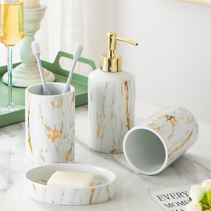 Bathroom Marble Bathroom Wash Kit Ceramic - Deribla Store