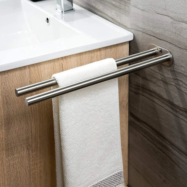Bathroom Towel Rack Stainless Steel Holder Wall Black Double Towel Rack Hand Bar Towel Hanger Ladder Holder Bathroom Accessories - Deribla Store