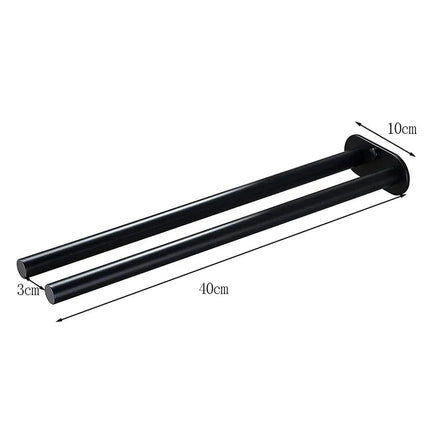 Bathroom Towel Rack Stainless Steel Holder Wall Black Double Towel Rack Hand Bar Towel Hanger Ladder Holder Bathroom Accessories - Deribla Store