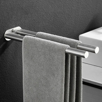 Bathroom Towel Rack Stainless Steel Holder Wall Black Double Towel Rack Hand Bar Towel Hanger Ladder Holder Bathroom Accessories - Deribla Store