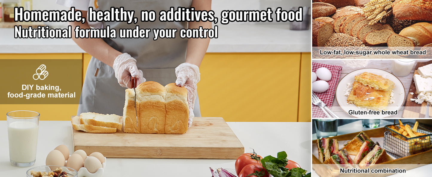 2-3 LB Automatic Bread Maker - 15-in-1 Programs, Nonstick Ceramic Pan, Gluten-Free Setting - Deribla Store