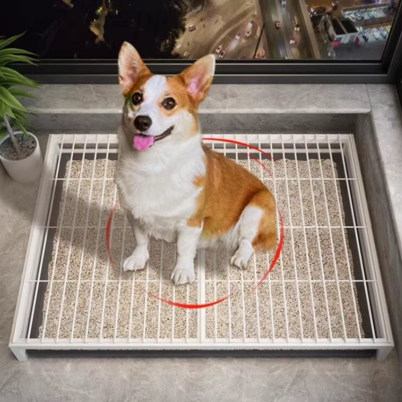 Dog Toilet Indoor Dogs Litter Box Stainless Steel Sand Basin for Puppy Training Washable Dog Toilet Cleaning Tools Pet Supplies