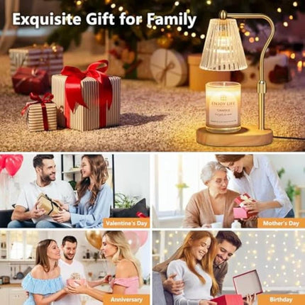 Candle Warmer Lamp with Timer Dimmer Adjustable Height for New Home Bedroom,Mothers Day Gifts,Vintage Home Decor for Scented Jar - Deribla Store