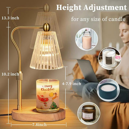 Candle Warmer Lamp with Timer Dimmer Adjustable Height for New Home Bedroom,Mothers Day Gifts,Vintage Home Decor for Scented Jar - Deribla Store
