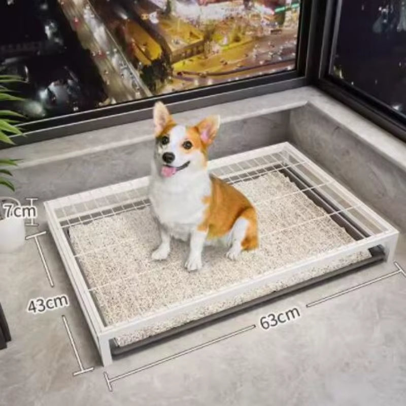 Dog Toilet Indoor Dogs Litter Box Stainless Steel Sand Basin for Puppy Training Washable Dog Toilet Cleaning Tools Pet Supplies