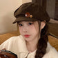 Women's Autumn Winter Japanese Brown Octagonal Cap