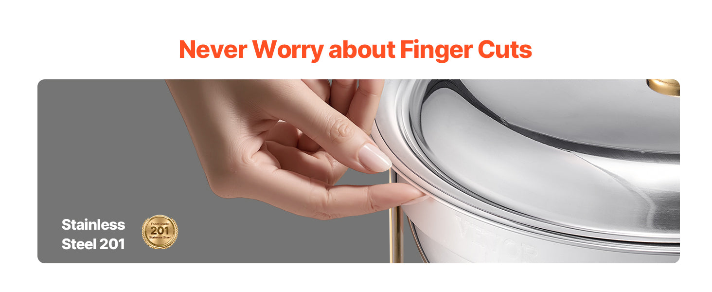 4-Pack Chafing Dish Buffet Set - Stainless Steel Round Catering Warmers with Full Size Pans - Deribla Store