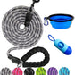 Dog Leash - 2FT/5FT/6FT Thick Nylon Rope with Comfortable Padded Handle, Reflective, Collapsible Pet Bowl & Garbage Bags (Blue, 1/3" X 5 FT)