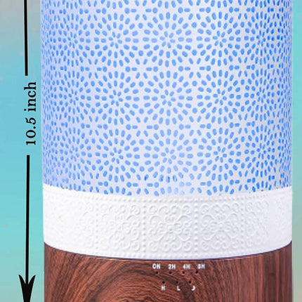 2500 ML XL Essential Oil Diffuser for Large Room Aroma Humidifier Home Decor Bed Baby Room Big Huge 2.5 L Capacity Long Run Color Lights Decorative Design High Mist Dark Wood Grain F004
