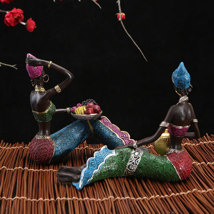 Decorations African Female Office Decorations Resin Craft Wine Cabinet Decorations - Deribla Store