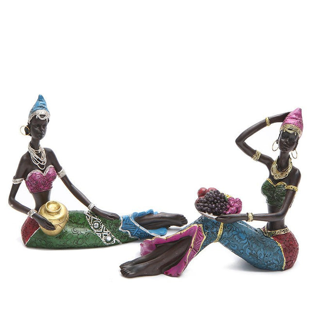Decorations African Female Office Decorations Resin Craft Wine Cabinet Decorations - Deribla Store