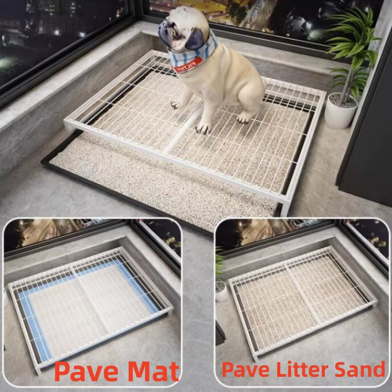 Dog Toilet Indoor Dogs Litter Box Stainless Steel Sand Basin for Puppy Training Washable Dog Toilet Cleaning Tools Pet Supplies