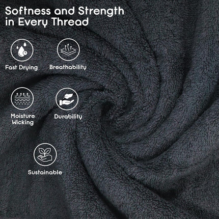 Premium Bath Towels Pack of 4, 100% Cotton, Large, Super Soft, Highly Absorbent, Quick Dry, Durable, Comfortable, Great Value & Quality, Perfect for Home & Bathroom - Grey