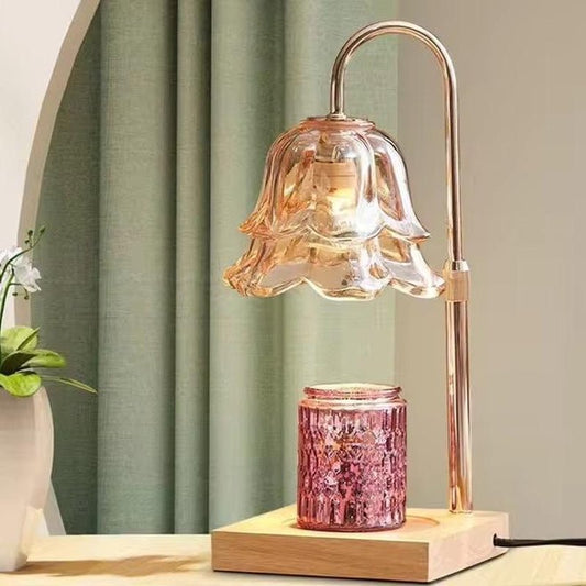 Flower Candle Warmer Lamp, Height Adjustable with Timer, Unique Glass Lily of the Valley Lamp for Home & Bedroom Decor, Ideal Gift for Birthday/Mother'S Day, Christmas Gifts - Deribla Store