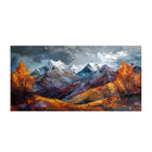 Handmade Oil Painting Canvas Wall Art Decoration Snow Mountain Autumn Scenery Pictures For Home Decor Rolled Frameless Unstretched Painting - Deribla Store