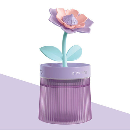 Humidifier Small Home Bedroom Office Desktop Dorm Quiet Mini Usb Hydrating Water Purification Spray Flowers Shape Humidifiers - Deribla Store