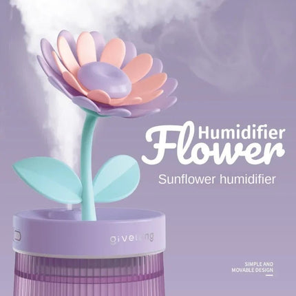 Humidifier Small Home Bedroom Office Desktop Dorm Quiet Mini Usb Hydrating Water Purification Spray Flowers Shape Humidifiers - Deribla Store