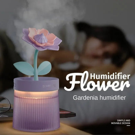 Humidifier Small Home Bedroom Office Desktop Dorm Quiet Mini Usb Hydrating Water Purification Spray Flowers Shape Humidifiers - Deribla Store