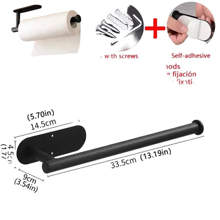 Kitchen Paper Towel Holder Adhesive Tissue Hanger Toilet Roll Paper Dispenser Cabinet Storage Napkin Rack Bathroom Accessories - Deribla Store