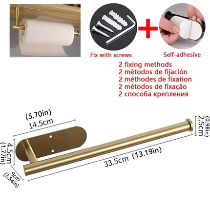 Kitchen Paper Towel Holder Adhesive Tissue Hanger Toilet Roll Paper Dispenser Cabinet Storage Napkin Rack Bathroom Accessories - Deribla Store