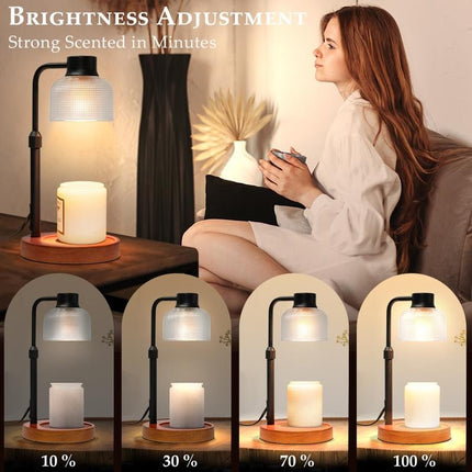 KLL Glass Candle Warmer Lamp with Timer - Table Lamp, Unique Glass Design, Height Adjustable, Home Decor, Cozy Ambiance, Gift for Her, Mom, Dad, Birthday, Father'S Day, Mother'S Day, Christmas, Tiktokshop Summer Collection - Deribla Store