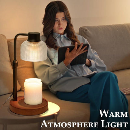 KLL Glass Candle Warmer Lamp with Timer - Table Lamp, Unique Glass Design, Height Adjustable, Home Decor, Cozy Ambiance, Gift for Her, Mom, Dad, Birthday, Father'S Day, Mother'S Day, Christmas, Tiktokshop Summer Collection - Deribla Store