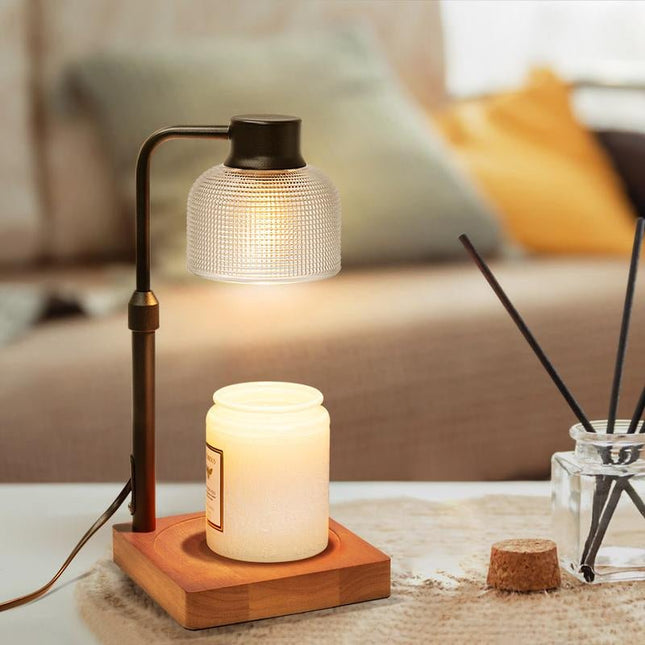 KLL Glass Candle Warmer Lamp with Timer - Table Lamp, Unique Glass Design, Height Adjustable, Home Decor, Cozy Ambiance, Gift for Her, Mom, Dad, Birthday, Father'S Day, Mother'S Day, Christmas, Tiktokshop Summer Collection - Deribla Store